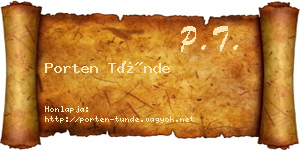 Porten Tünde névjegykártya